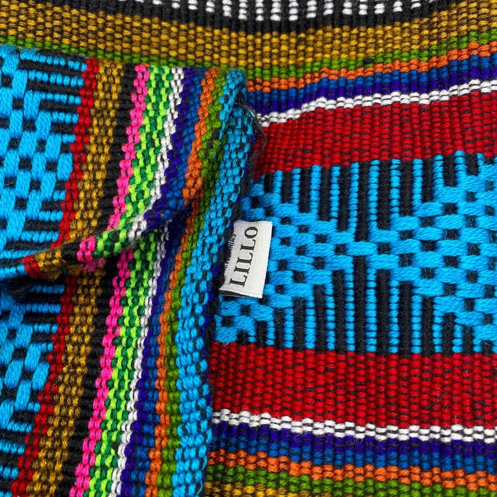 Lillo Mexican Woven Baja Backpack Multi Color Striped Rucksack Boho Gipsy‎